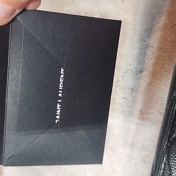 YSL Black Leather Caviar compact Wallet - Picture 15 of 15